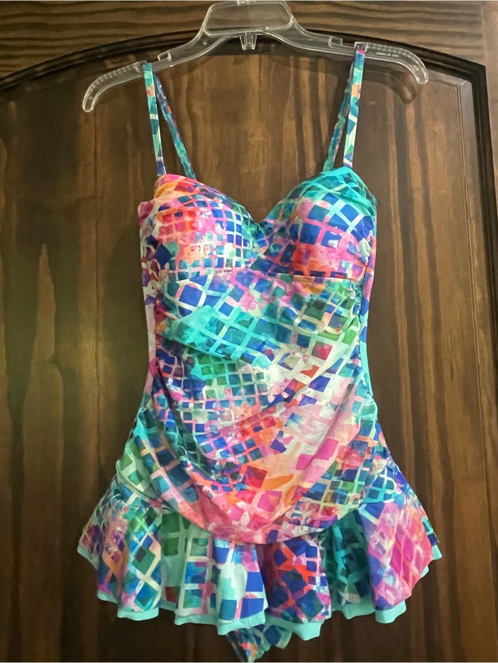 Profile By Gottex Multicolor Geometric One-Piece Swimdress